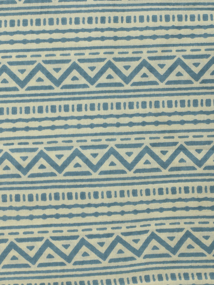 Printed Cotton Blend Unstitched Suit With Pant &amp; Dupatta
