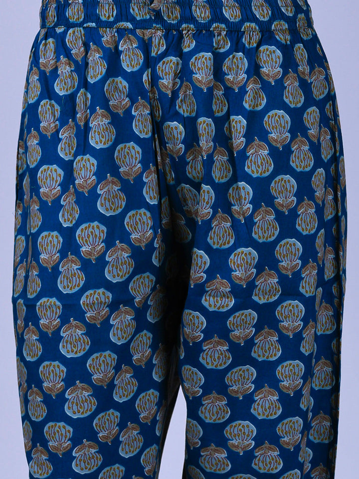 Printed Cotton Blend Kurta With Pant &amp; Dupatta