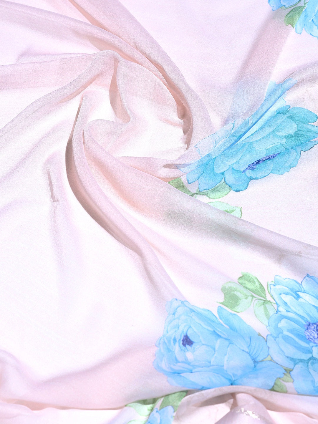 Floral Printed Crepe Saree