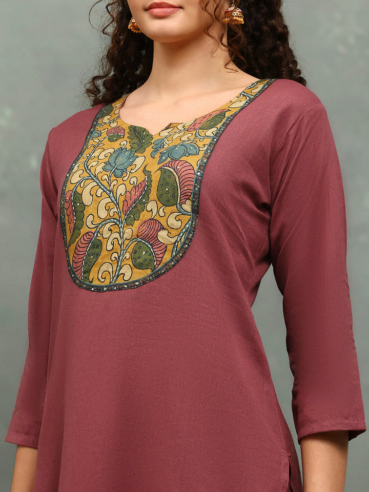 Printed Cotton Blend Kurta With Pants &amp; Dupatta