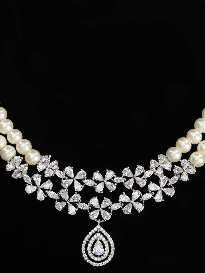 Silver White Jewellery Set