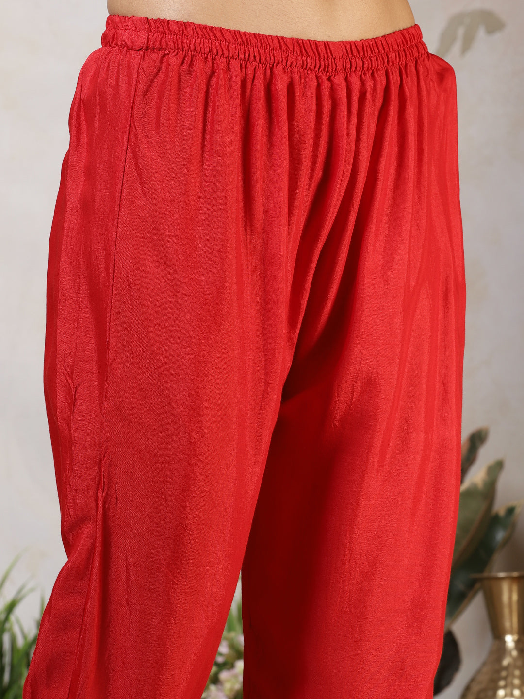 Banarasi Weave Tissue Kurta With Pants & Dupatta