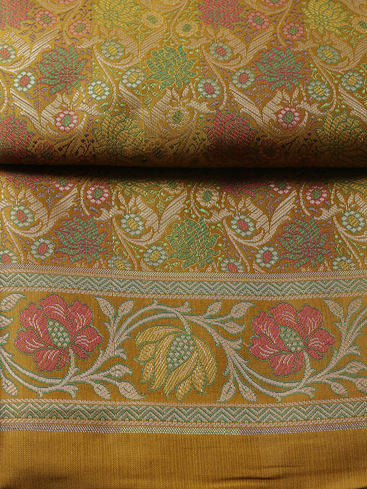 Woven Design Chanderi Unstitched Suit With Pant &amp; Dupatta