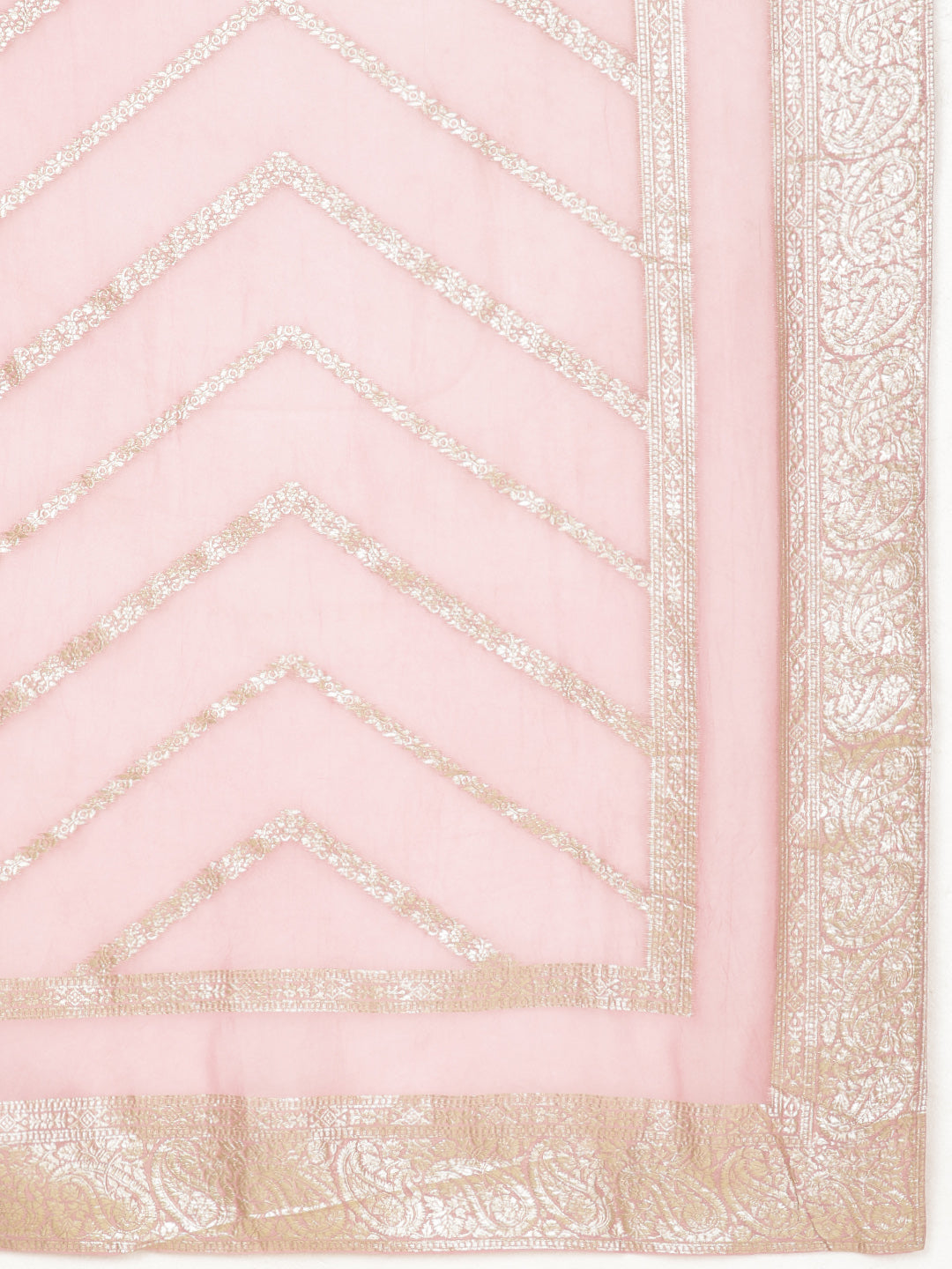 Neck Patti Chanderi Unstitched Suit Piece With Dupatta