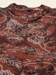 Printed Cotton Blend Kurta With Pants
