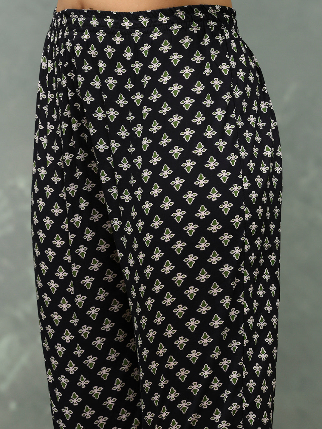 Printed Cotton Blend Kurta With Pants & Dupatta