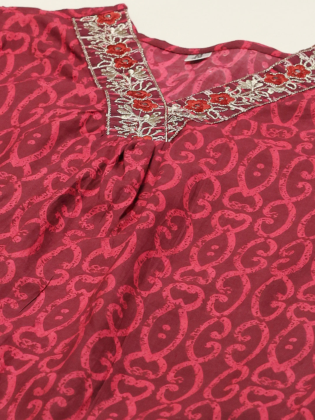 Printed Cotton Blend Kurta With Pants &amp; Dupatta