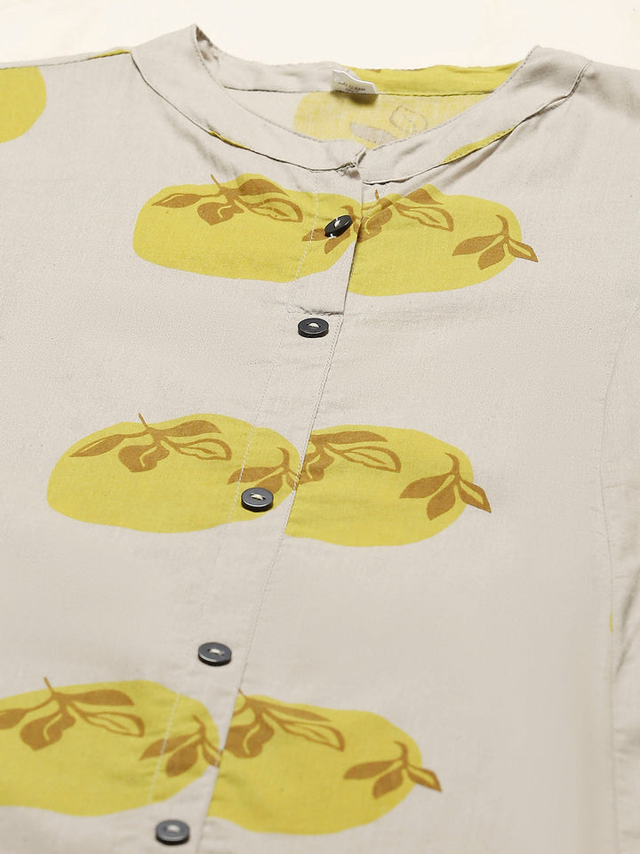 Printed Cotton Blend Kurta With Pants