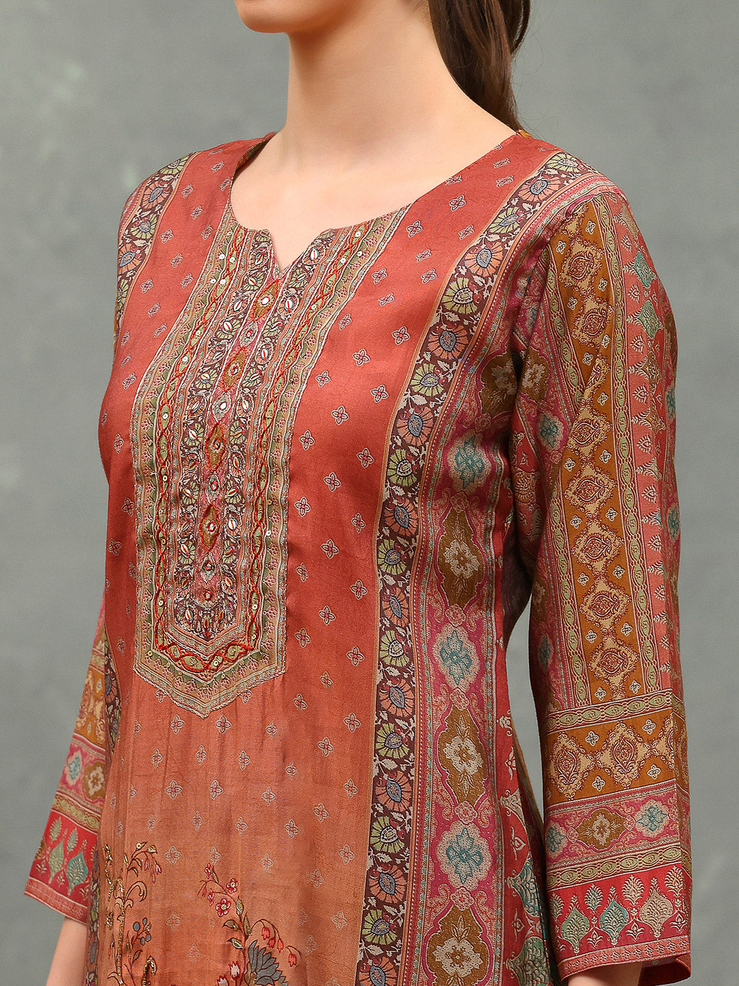 Printed Muslin Kurta With Pant &amp; Dupatta