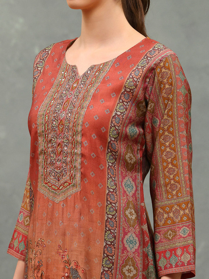 Printed Muslin Kurta With Pant &amp; Dupatta