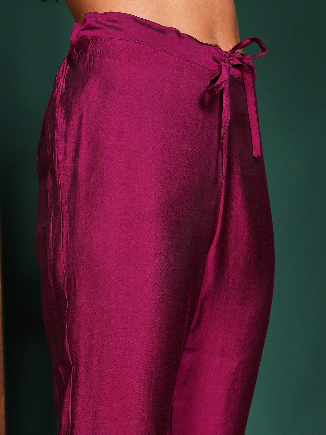 Floral Printed Art Silk Kurta With Pant &amp; Dupatta