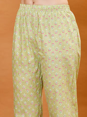 Printed Cotton Blend Kurti With Pants