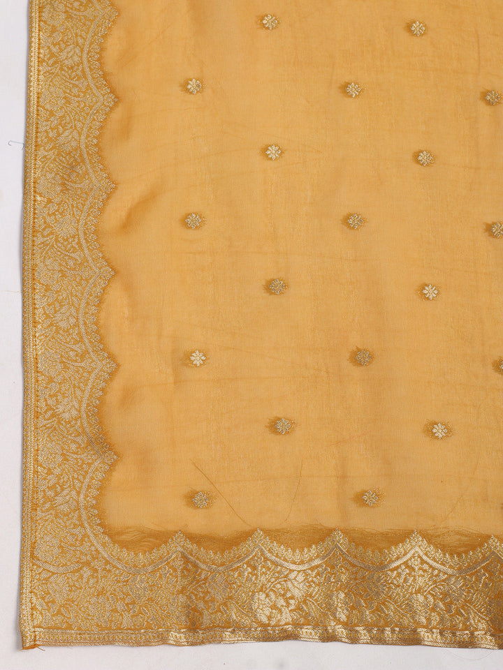 Embroidered Banarasi Kurta With Pant &amp; Dupatta