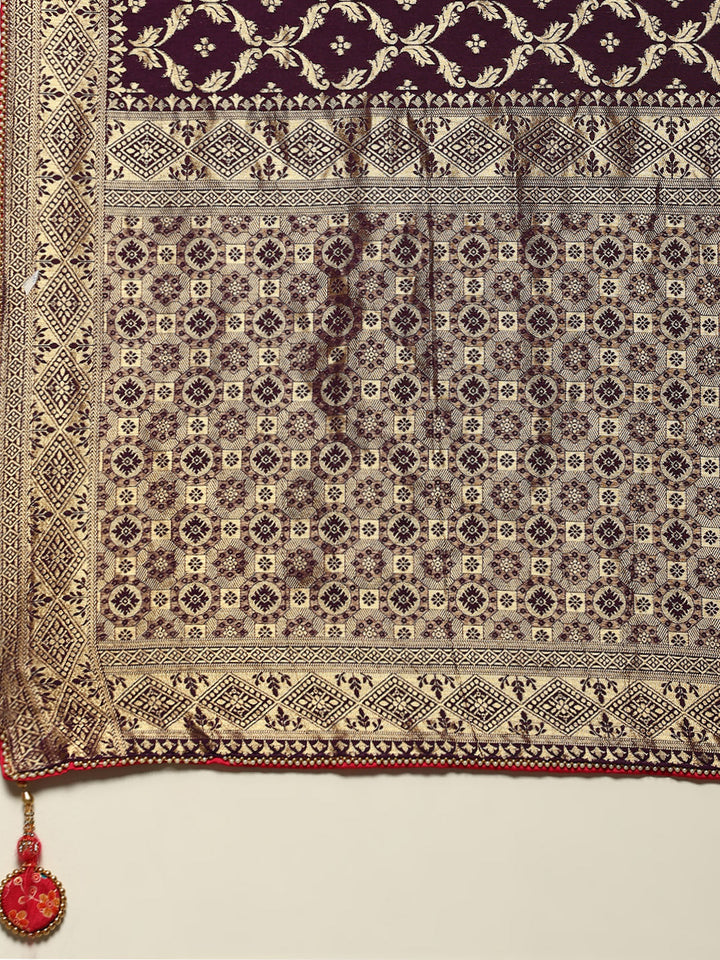 Embroidered Dola Silk Saree