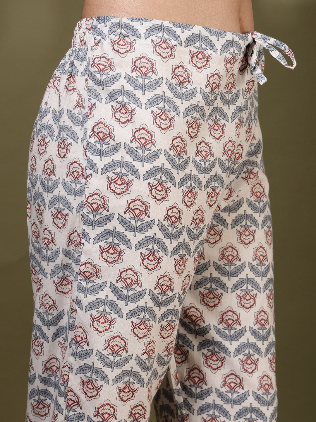 Printed Cotton Blend Kurta With Pant &amp; Dupatta