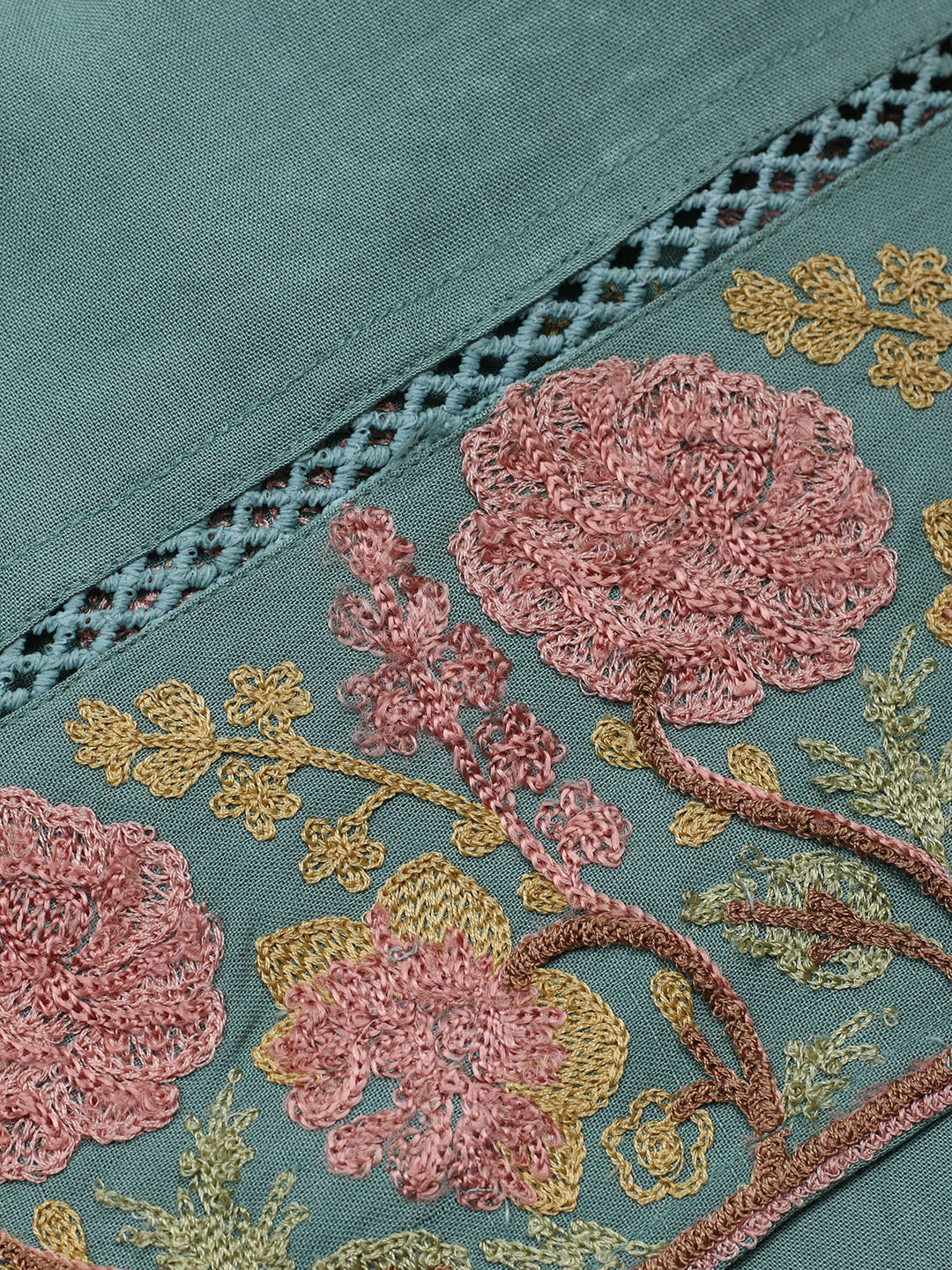 Embroidered Muslin Unstitched Suit With Pant &amp; Dupatta