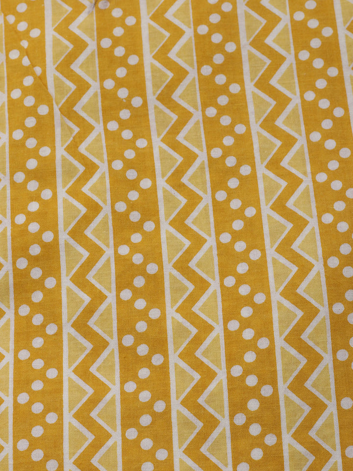 Printed Cotton Blend Unstitched Kurta With Pant &amp; Dupatta