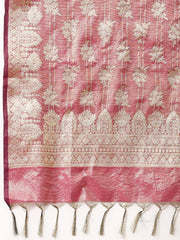 Woven Chanderi Unstitched Suit With Dupatta