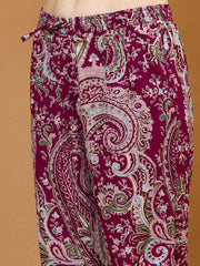 Printed Cotton Blend Kurta With Pant
