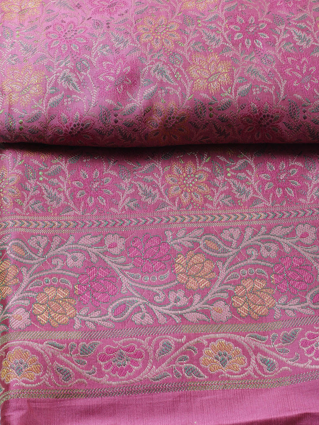 Woven Design Chanderi Unstitched Suit With Pant &amp; Dupatta