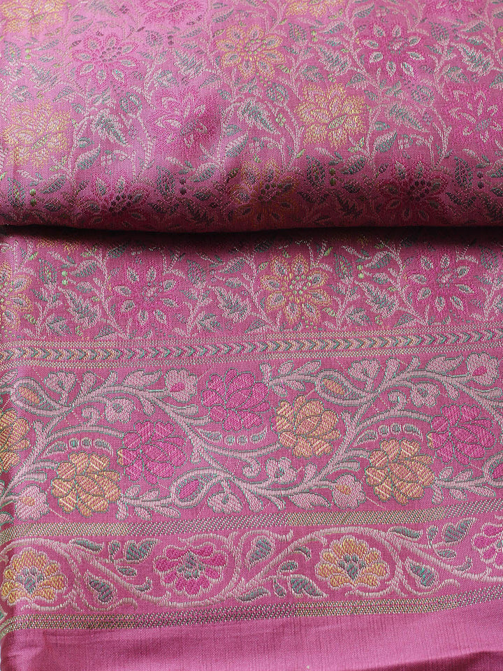 Woven Design Chanderi Unstitched Suit With Pant &amp; Dupatta