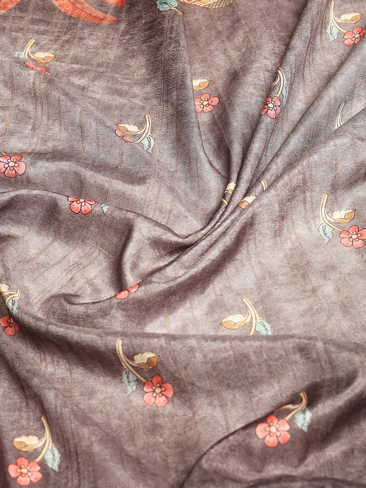 Digital Printed Tussar Saree