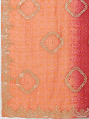 Neck Embroidery Organza Unstitched Suit Piece With Woven Dupatta