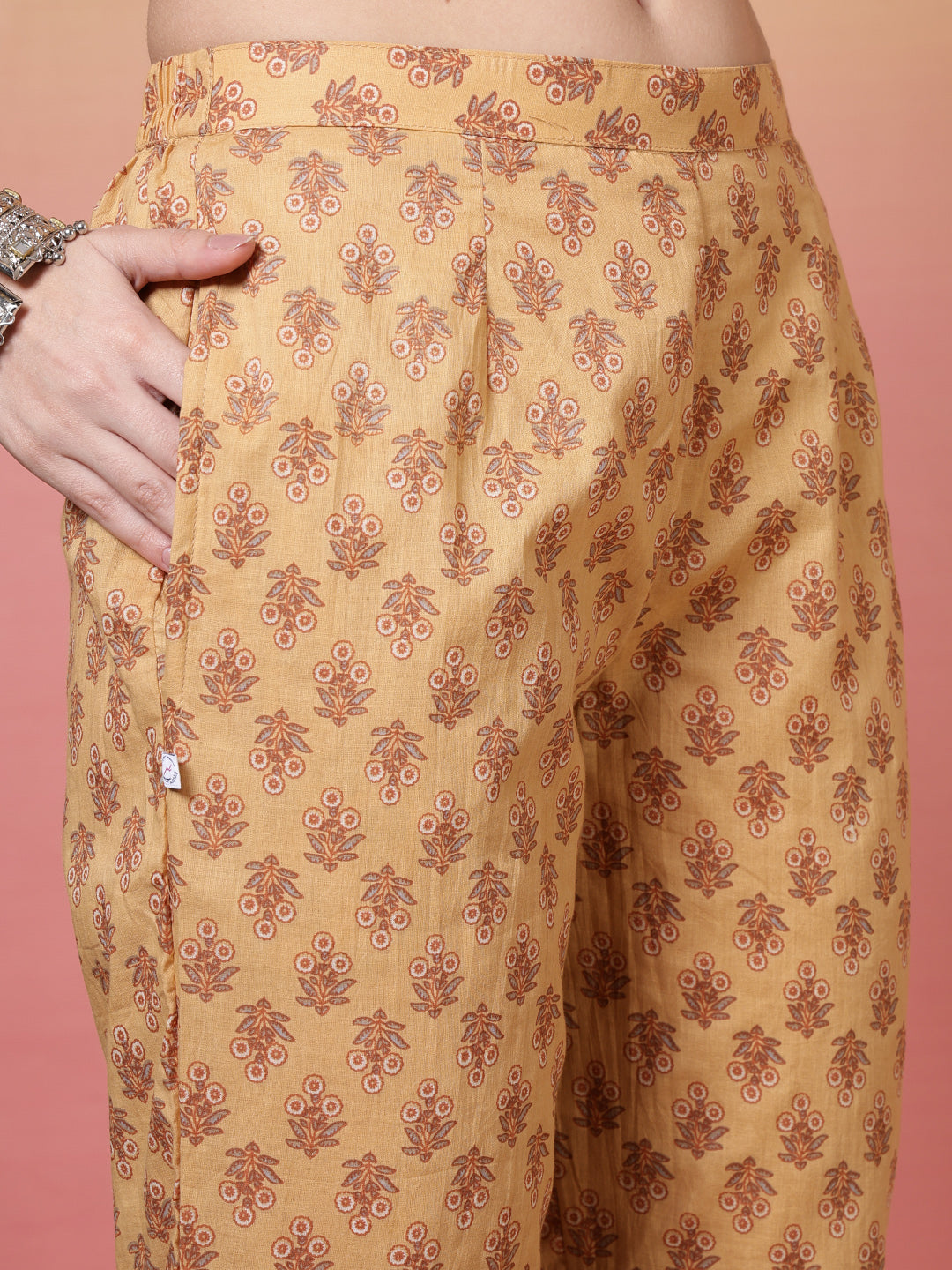 Embroidered Cotton Kurta With Pant &amp; Dupatta