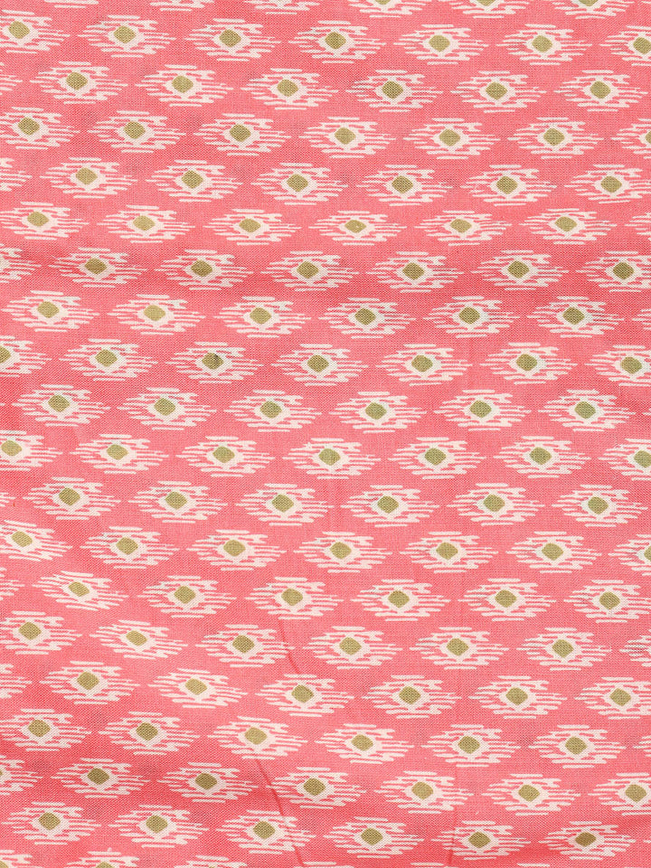 Printed Cotton Blend Unstitched Suit With Dupatta