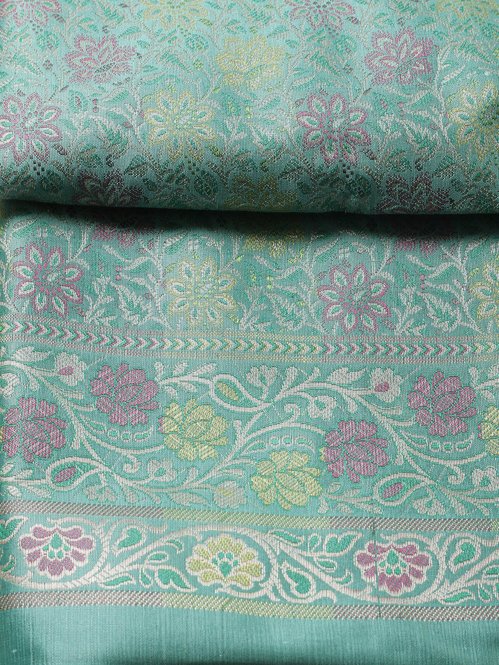Woven Design Chanderi Unstitched Suit With Pant &amp; Dupatta