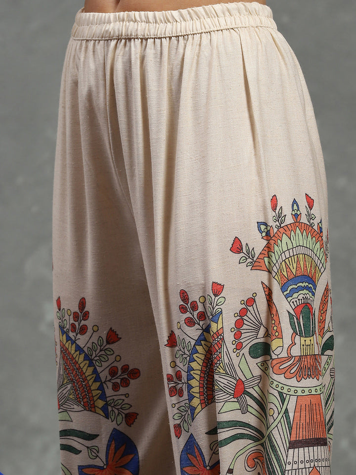Printed Muslin Kurta With pants