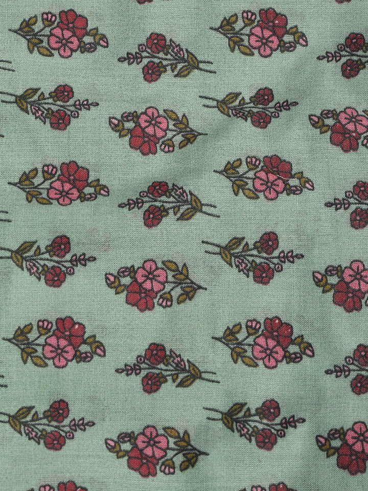 Printed Cotton Blend Unstitched Suit With Dupatta
