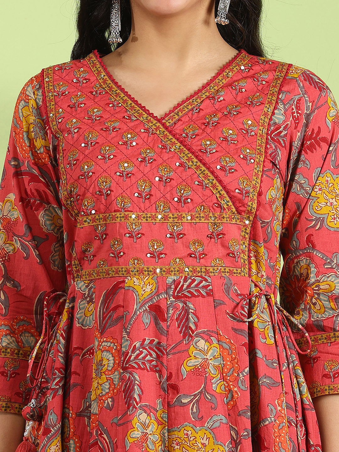 Printed Cotton Kurta With Pant &amp; Dupatta