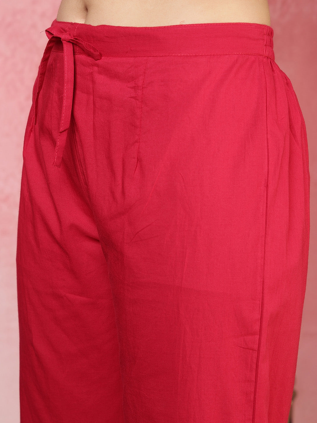 Printed Cotton Blend Kurta With Pants & Dupatta