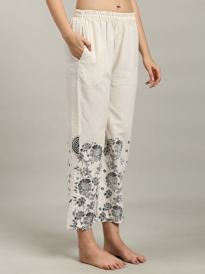 Printed Cotton Blend Kurta With Pants