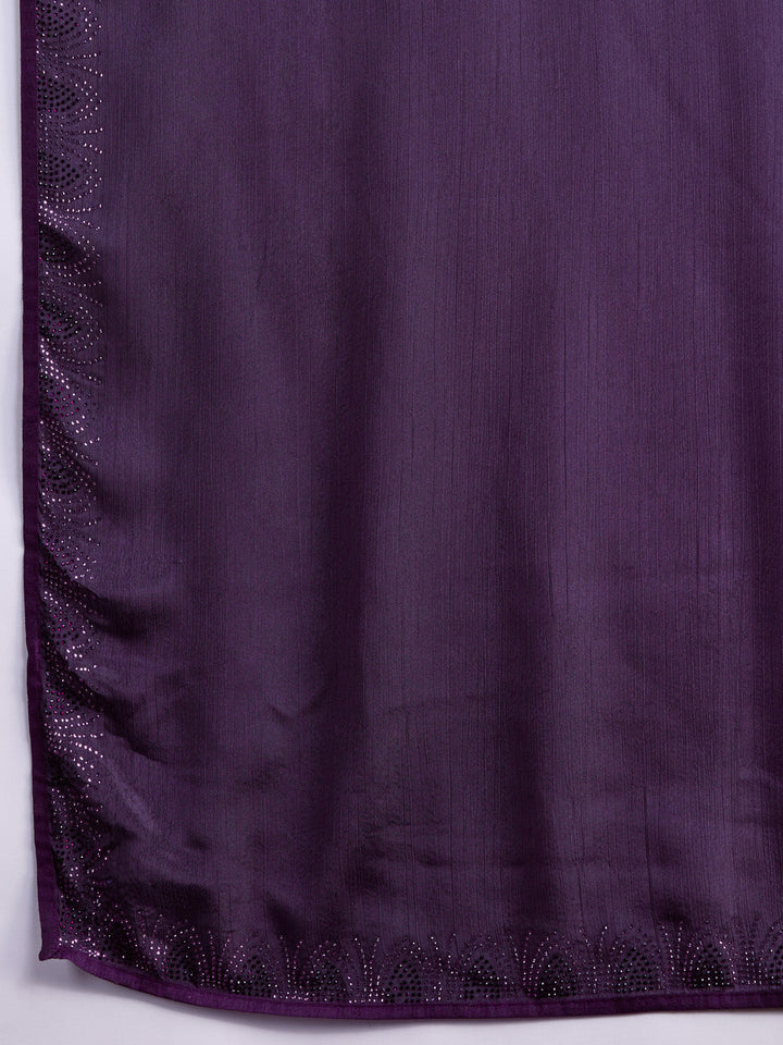 Embroidered Chinon Saree