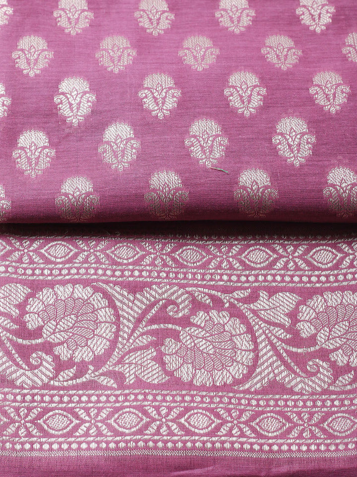 Banarasi Chanderi Unstitched Suit With Pant &amp; Dupatta
