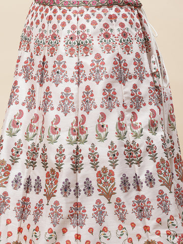 Floral Printed Handloom Choli With Lehenga & Dupatta