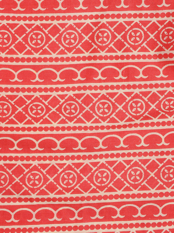 Printed Cotton Blend Unstitched Suit With Dupatta