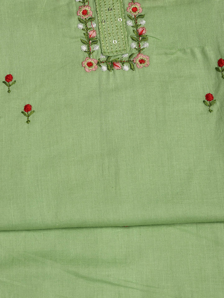 Printed Cotton Blend Unstitched Suit With Dupatta