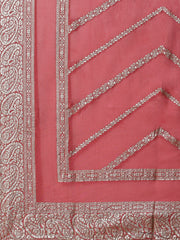 Neck Embroidery Organza Unstitched Suit Piece With Dupatta