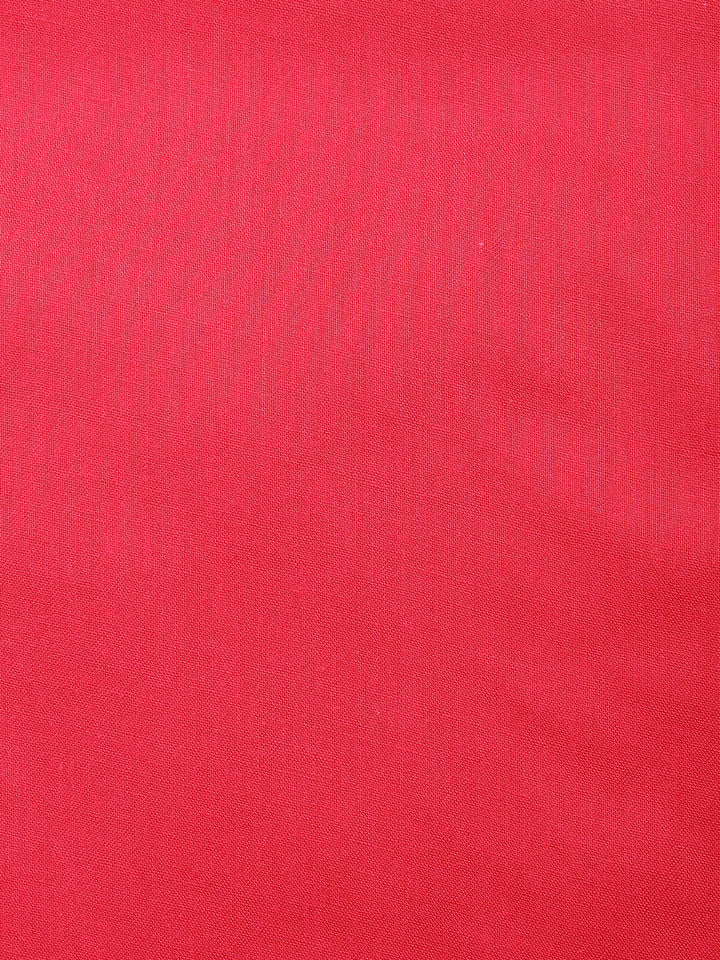 Gota Neck Cotton Blend Unstitched Suit With Dupatta