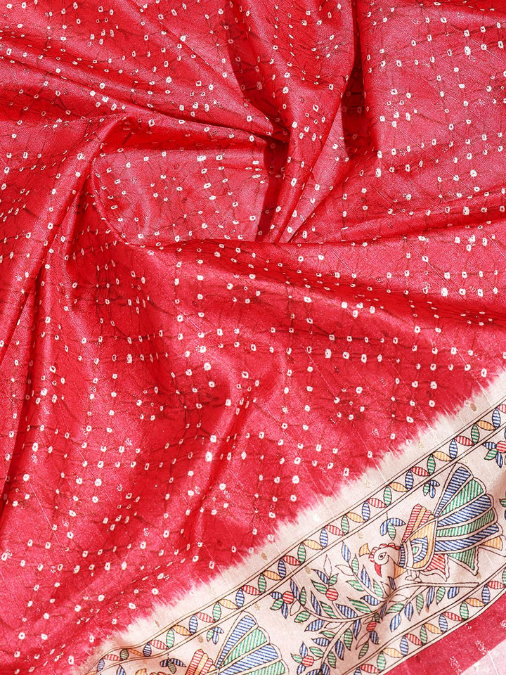 Printed Tussar Silk Saree