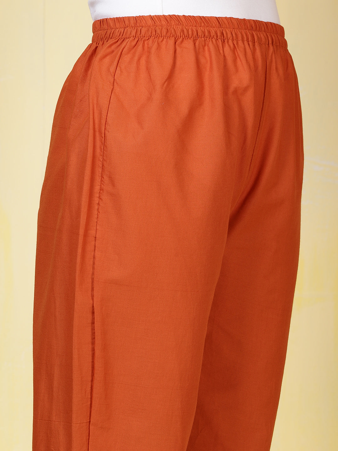 Printed Cotton Blend Kurta With Pants