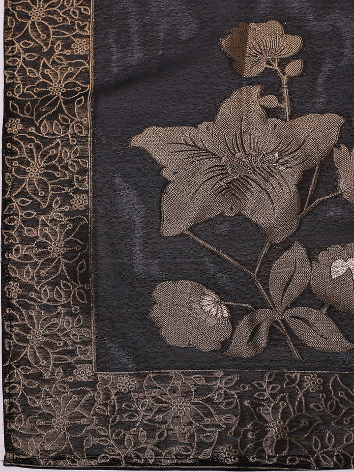 Embroidered Art Silk Suit With Pant &amp; Dupatta