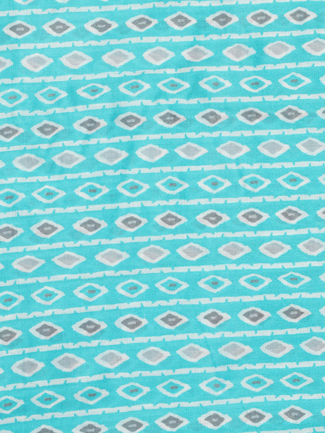Printed Cotton Blend Unstitched Suit With Dupatta