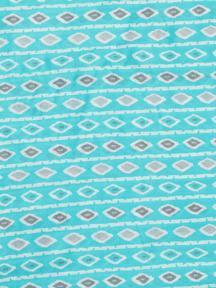 Printed Cotton Blend Unstitched Suit With Dupatta