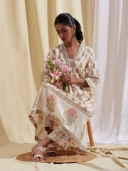 Floral Printed Cotton Kurta With Pants