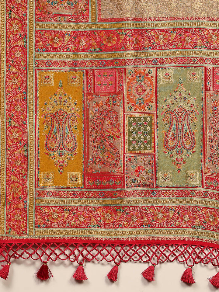 Embroidered Dola Silk Saree