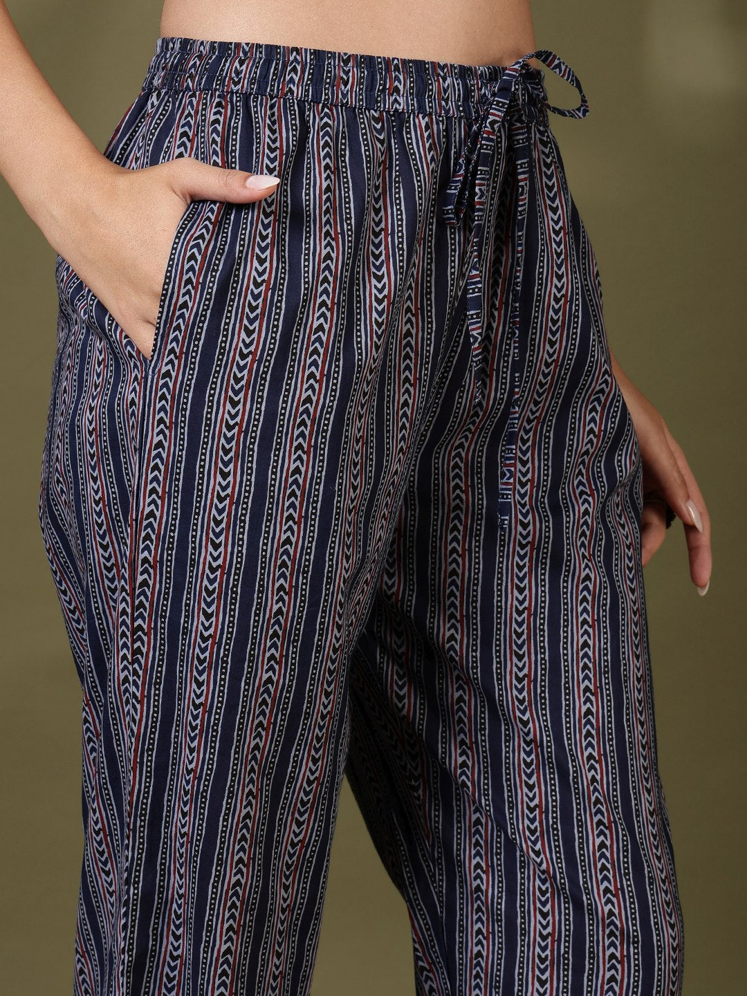Printed Cotton Blend Kurta With Pant &amp; Dupatta